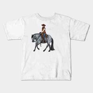 Blue Roan Western Ranch Horse Lope Kids T-Shirt